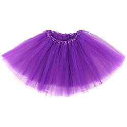 Ushiny Damen Kostüm Tütü Rock Minirock 4 Lagen Petticoat Tanzkleid Tüllrock Dehnbaren Tutu Rock Ballettrock Cosplay Minirock von Ushiny