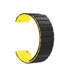 18 20mm 22mm Silikon Gummi Uhrenarmband passend for Huawei GT2 Smart Connected Armband Mann 20 22 MM Armband Armband (Color : Black-Yellow, Size : Straight 22mm) von UsmAsk