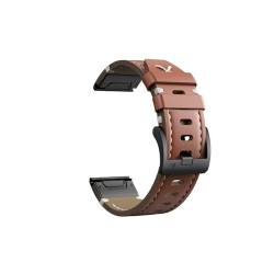 22 26mm Fit for Garmin Lederband 5Plus 6Pro 7Pro Quick Release Armband Gürtel Sport Uhr Band Fenix7XPro 5XPlus 6XPro Armbandacele (Color : Brown2-black buckle, Size : 22mm) von UsmAsk