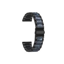 22 mm 20 mm Armband aus Legierung mit Harzarmband, passend for Garmin-Uhrenarmband Venu 3 2 1/Venu2 Plus/SQ/Vivoactive 4, mehrfarbiger Metallgürtel (Color : Black Style4, Size : 22mm) von UsmAsk