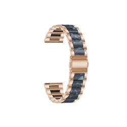22 mm 20 mm Armband aus Legierung mit Harzarmband, passend for Garmin-Uhrenarmband Venu 3 2 1/Venu2 Plus/SQ/Vivoactive 4, mehrfarbiger Metallgürtel (Color : Rose gold Style4, Size : 22mm) von UsmAsk
