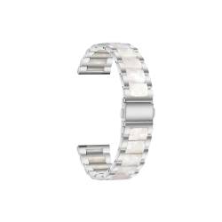 22 mm 20 mm Armband aus Legierung mit Harzarmband, passend for Garmin-Uhrenarmband Venu 3 2 1/Venu2 Plus/SQ/Vivoactive 4, mehrfarbiger Metallgürtel (Color : Silver Style2, Size : 22mm) von UsmAsk