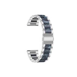 22 mm 20 mm Armband aus Legierung mit Harzarmband, passend for Garmin-Uhrenarmband Venu 3 2 1/Venu2 Plus/SQ/Vivoactive 4, mehrfarbiger Metallgürtel (Color : Silver Style4, Size : 20mm) von UsmAsk
