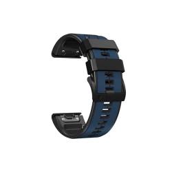 26 22MM Silikon-Uhrenarmband passend for Garmin Fenix ​​6X 6 Pro 7X 7 Epix Gen 2 Easyfit-Armband Fenix ​​5 5XPlus Smartwatch-Armband (Color : Dark blue black, Size : 22mm) von UsmAsk