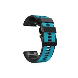 26 22MM Silikon-Uhrenarmband passend for Garmin Fenix ​​6X 6 Pro 7X 7 Epix Gen 2 Easyfit-Armband Fenix ​​5 5XPlus Smartwatch-Armband (Color : Sky blue black, Size : 22mm) von UsmAsk