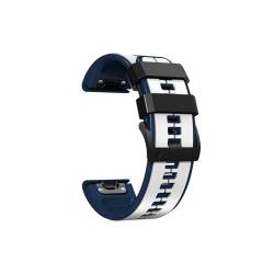 26 22MM Silikon-Uhrenarmband passend for Garmin Fenix ​​6X 6 Pro 7X 7 Epix Gen 2 Easyfit-Armband Fenix ​​5 5XPlus Smartwatch-Armband (Color : White Dark blue, Size : 22mm) von UsmAsk