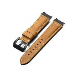 Echtlederarmband passend for Samsung Galaxy Watch 6 Classic 47 mm 43 mm Schnellverschlussarmband passend for Galaxy Watch 4 5 Pro Armband 20 mm (Color : Light Brown-Black, Size : Galaxy Watch 4 40mm von UsmAsk