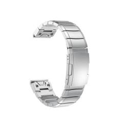 Edelstahl-Uhrenarmbänder, passend for Garmin Fenix ​​3/5/5X/5S, einfache und schnelle Installation, Fit-Link-Ersatzarmband, 20 mm, 22 mm, 26 mm (Color : Silver, Size : 20mm Fenix 6S Pro) von UsmAsk