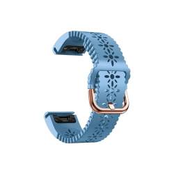 Quick fit 20mm fit for Garmin Fenix ​​6s Pro 5s Plus 7s Armband for Fenix ​​7s Armband Frau Silikon Wirstband Instinct 2S (Color : Light Blue 1, Size : For Fenix 5S Plus) von UsmAsk