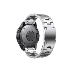 Titanlegierung QuickFit 26mm 22mm Uhrenarmband passend for Garmin Fenix ​​7 7X Pro Solar Metallarmband for Epix Pro (Gen 2) 47mm 51mm Armband (Color : Silver 2, Size : QuickFit 22mm) von UsmAsk
