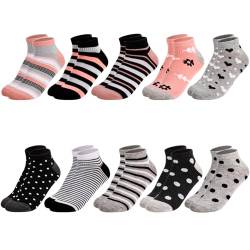 Utensilsto 10 Paare Damen Socken Frauen Sneaker Socken Sportsocken Baumwolle Kurze Socken Mehrfarbige Damensocken Sneakersocken für Damen von Utensilsto