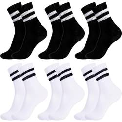 Utensilsto 6 Paar Kinder Sportsocken Tennissocken 33-36 Jungen Mädchen Baumwolle Crew Socken Tennis Sport Socken für Jungen Mädchen Kinder von Utensilsto