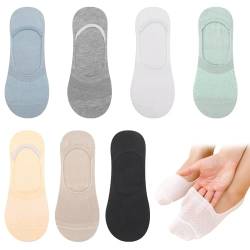 Utensilsto 7 Paare Füßlinge Socken Damen, 35-40 Unsichtbare Sneaker Socken No Show Rutschfeste Socken Atmungsaktiv Ballerina Socken mit Siliconpad von Utensilsto