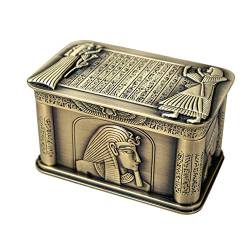 Uterstyle Schmuckkästchen, ägyptischer Pharao, Metall-Schmuckbox, Aufbewahrungsbox für Ringe, Ohrringe, Schmuck, Geschenk-Box, Halsketten, Geschenk für Mädchen, Mutter, Frauen, Schmuck-Geschenkbox von Uterstyle