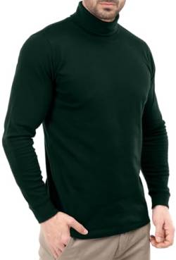 Utopia Wear Premium Baumwollmischung Interlock Rollkragen Herren T-Shirt Pullover Sweater, Grün , XX-Large von Utopia Wear
