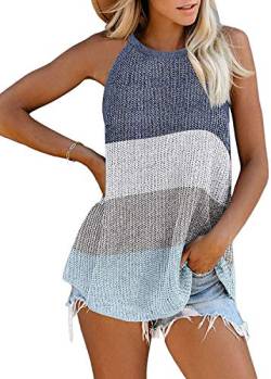 Damen Tanktop Bunt Bluse Ärmellose Blusentop Oberteile Casual T-Shirts Tank Tunika von Uusollecy