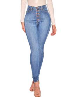 Uusollecy Damen Skinny High Waist Jeans Stretch Jeanshose von Uusollecy