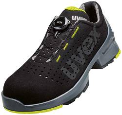 Uvex 1 BOA Sicherheitsschuhe S1 SRC, Halbschuhe, leichte Arbeitsschuhe für Damen & Herren, Schwarz/Lime, Größe 38 von Uvex