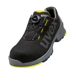 Uvex 1 Damen und Herren Halbschuh mit Boa® Fit System 6566.7 S2 SRC Weite 10 - Schwarz/Lime - Gr. 42 von Uvex