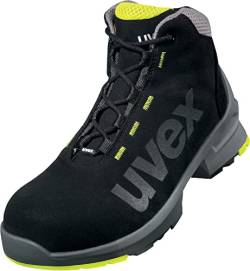 Uvex 1 Sicherheitsschuhe S2 SRC, Stiefel, Arbeitsschuhe für Herren, Schwarz/Lime, Größe 48 von Uvex