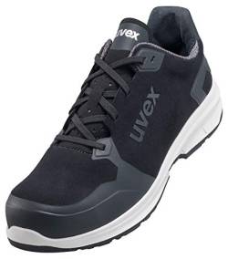 Uvex 1 Sport S3 ESD Sicherheitsschuhe für Herren - Bequeme & Atmungsaktive Arbeitsschuhe für Männer - Leichte & Ergonomische Halbschuhe Velours ,Schwarz,43 EU von Uvex