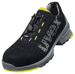 Uvex 1 gelochter Halbschuh, Sicherheitsschuhe S1 SRC, Arbeitsschuhe für Damen & Herren, Schwarz/Lime - Gr. 40 von Uvex