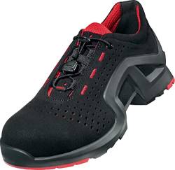 Uvex 1 x-tended Support Halbschuh, Sicherheitsschuhe S1 SRC, Arbeitsschuhe für Damen & Herren, Schwarz/Rot, Größe 39 von Uvex