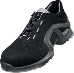 Uvex 1 x-tended Support Halbschuh, Sicherheitsschuhe S1 SRC, Arbeitsschuhe für Damen & Herren, Schwarz/Silber, Größe 38 von Uvex