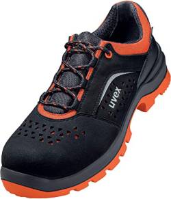 Uvex 2 xenova Sicherheitsschuhe S1 SRC, Halbschuhe, Arbeitsschuhe für Herren, Schwarz/Orange, Größe 43 von Uvex