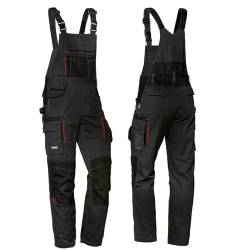 Uvex Tune-up Männer-Cargohose - Latz-Bundhose für die Arbeit - Schwarz/Active red - 42 von Uvex