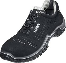 Uvex motion style Halbschuh, Sicherheitsschuhe S1 SRC, Arbeitsschuhe für Herren, Schwarz/Silber, Größe 48 von Uvex