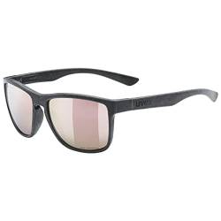 uvex LGL ocean 2 P - Sonnenbrille für Damen und Herren - polarisiert - verspiegelt - black matt/rose - one size von Uvex