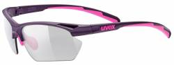 uvex Sportstyle 802 V small Sportbrille (3301 purple/pink mat, variomatic smoke (S1-3)) von Uvex