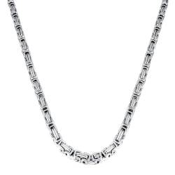 Uwiyo Königskette, Silber Edelstahl Halskette für Herren, 4/5/6/7/8mm breit Königskette Halskette Hip Hop Punk Halskette für Herren, 51/56/61/66cm Länge (Silber-4mm, 66) von Uwiyo