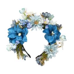 UxicRuya Haarnadel Headhoop Simulierte Blumen Haarband Haarschmuck für das tägliche Tragen Festival, Blau von UxicRuya
