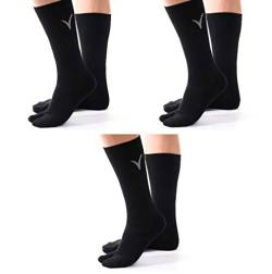 3 Pairs Big Toe Athletic Flip-Flop Tabi Socks V-Toe Thicker Sports Or Casual Samurai Style Black Cotton Blend Comfortable Flip Flop Socks von V-TOE SOCKS