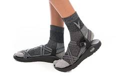 Big Toe V-Toe Wool Warm Flip-Flops Tabi Socks Outdoor Stylish Hiking Casual Men Womens Girls Boys Charcoal Black Grey von V-TOE SOCKS