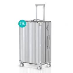 Voyagoux Koffer Handgepäck - 71L, Rollkoffer mittelgroß, Hartschalenkoffer, TSA-Schloss, ABS, 4X 360° Rollen, Robust und Leichtgewicht Suitcase, 27x41x67cm, Silber von V Voyagoux