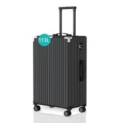 Voyagoux Koffer handgepäck - 113L, Hartschalenkoffer groß, TSA-Schloss, ABS, 4X 360° Rollen, Robust und Leichtgewicht Suitcase, 75x47x29cm, Schwarz von V Voyagoux
