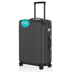 Voyagoux Koffer handgepäck - 116L, Hartschalenkoffer groß, TSA-Schloss, ABS, 4X 360° Rollen, Robust und Leichtgewicht Suitcase, 76x48x30cm, Schwarz von V Voyagoux