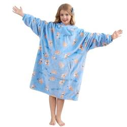 V.&GRIN Hoodie Decke Damen & Kinder Oversized Fleece Kuschelpullover Blanket Coole Sweatshirt Mädchen Geshenke Familie Pyjama 110 bis 180cm von V.&GRIN