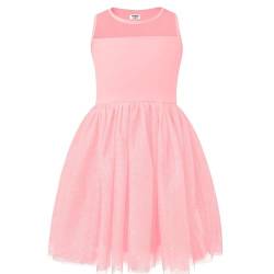 V.&GRIN Mädchen Kleid, Rosa Tüll Tutu Sommerkleid mit Glitzer für Prinzessin Mädchen Einschulung 5 Jahre von V.&GRIN