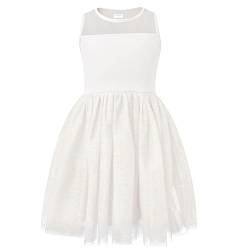 V.&GRIN Mädchen Kleid, Weißes Tüll Tutu Sommerkleid mit Glitzer für Prinzessin Mädchen Einschulung 5 Jahre von V.&GRIN