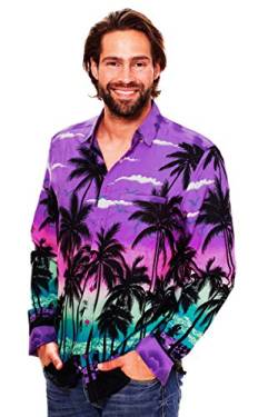 Funky Hawaiihemd, LS-Beach, violett, 5XL von V.H.O.