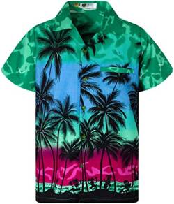 V.H.O. Funky Hawaiibluse, Hawaiihemd, Kurzarm, Beach, Eclectic Grün, XS von V.H.O.