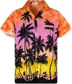 V.H.O. Funky Hawaiibluse, Hawaiihemd, Kurzarm, Beach, Eclectic Orange, S von V.H.O.