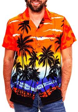 V.H.O. Funky Hawaiihemd, Herren, Kurzarm, Beach, Orange, 10XL von V.H.O.