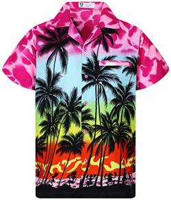 V.H.O. Funky Hawaiihemd, Kurzarm, Beach, Eclectic pink, 3XL von V.H.O.