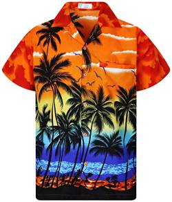 V.H.O. Funky Hawaiihemd, Kurzarm, Beach, orange, M von V.H.O.