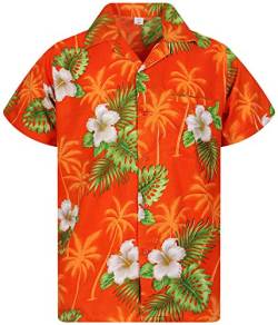 V.H.O. Funky Hawaiihemd, Kurzarm, Blumen, Small Flower, orange, M von V.H.O.